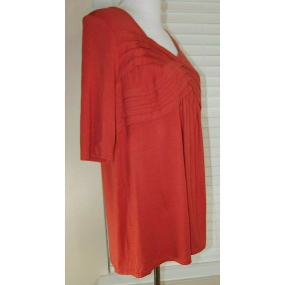 NWT JESSICA LONDON Pullover Cross Front TOP - Size 12 - Autumn Orange SHIRT - Picture 7 of 10